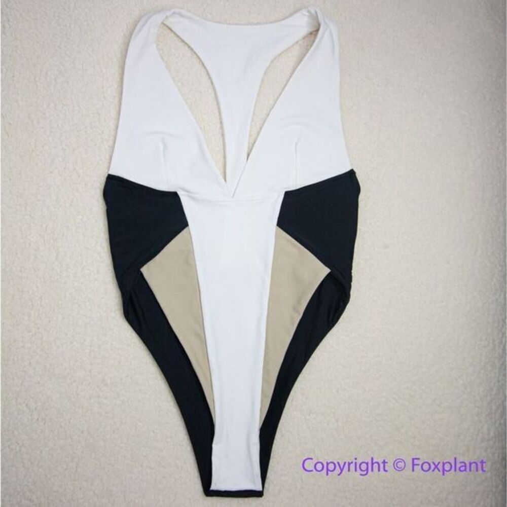 NEW MBM swim one piece swimsuit colorblock, size S - Picture 2 of 16